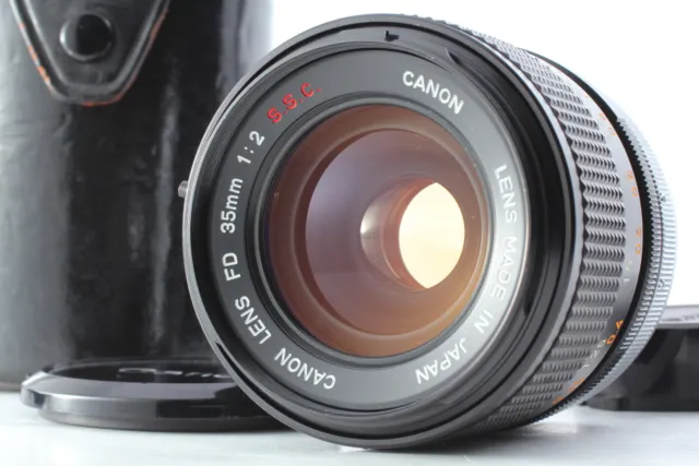 Concave "O" [CLA'd MINT] Canon FD 35mm F/2 s.s.c. MF Prime Lens Case From JAPAN