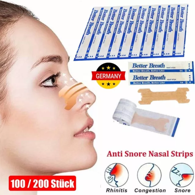 100/200 Stück Nasenpflaster - Besser Atmen / Nasal Strips - Better Breathe DHL