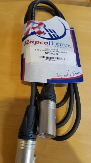 DMX Lighting Cable 3 Pin 6 Foot Rapco Horizon