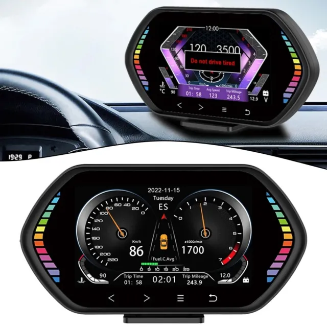 Car HUD OBD2 Head-up Display Gauge On-board Computer Car Digital Speedometer 2
