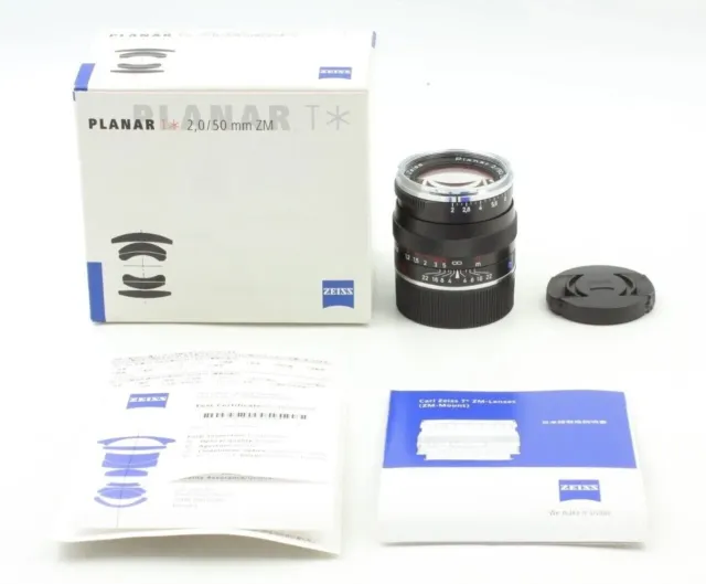 Carl Zeiss Planar T* 50mm F/2 ZM for Leica M mount Black PERFECT A+++
