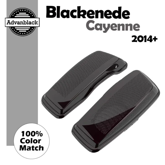 Blackened Cayenne Dual 6x9 Saddlebag Speaker Lids Audio Cover Fits Harley 14+