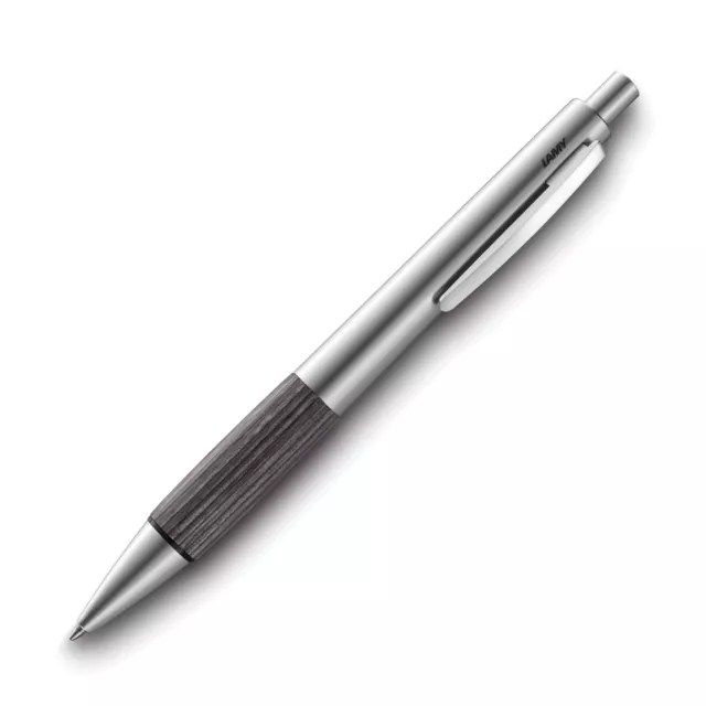 Lamy Accent Ballpoint Pen in Aluminum Grey with Wood Grip - NEW in original box