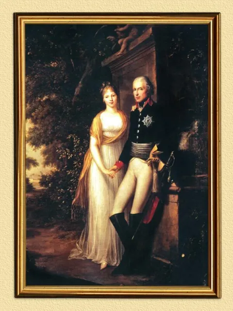 Königspaar Friedrich Wilhelm III. von Preußen Deutsches Kaiserreich 71 Gerahmt