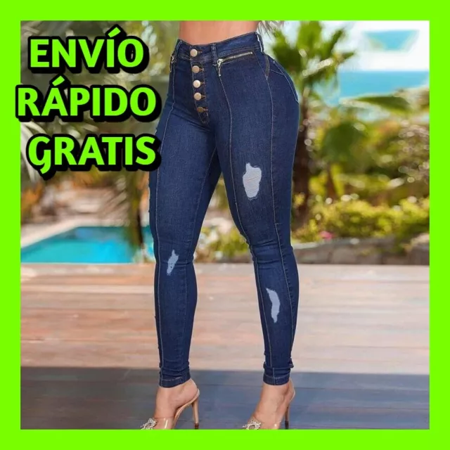 Pantalón Para Mujer Jean de Mezclilla Moda Pantalones Fino Elegantes  Colombianos