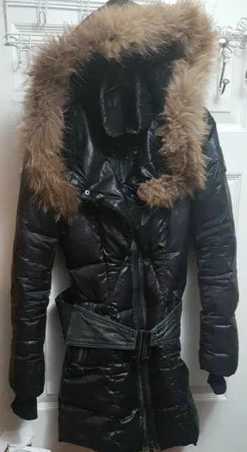 LMC REAL FUR Down Jacket Sz. S Duck Feathers Not Mackage Puffer Asiatic ...