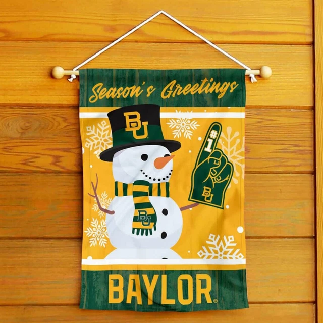 Baylor Bears Winter Snow Garden Flag – Double-Sided, Officially Licensed