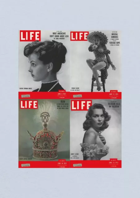 Life Magazine Lot of 4 Full Month June 1951 4, 11, 18, 25