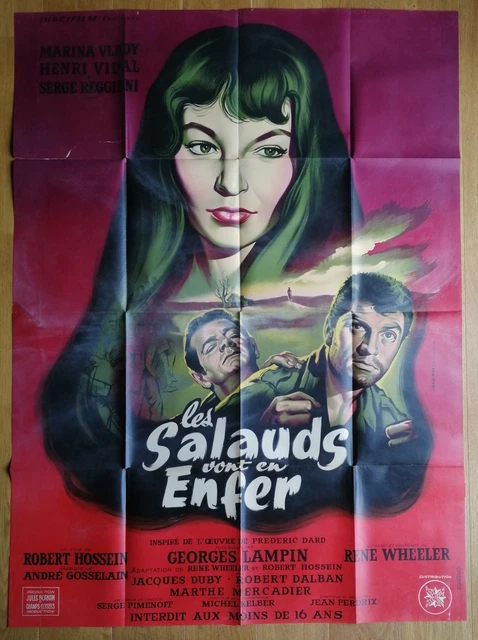 SALAUDS VONT EN ENFER affiche cinema originale 160x120 '55 mascii marina vlady
