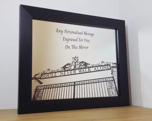 Personalised Liverpool Engraved Mirror Birthday Gift All Occasions