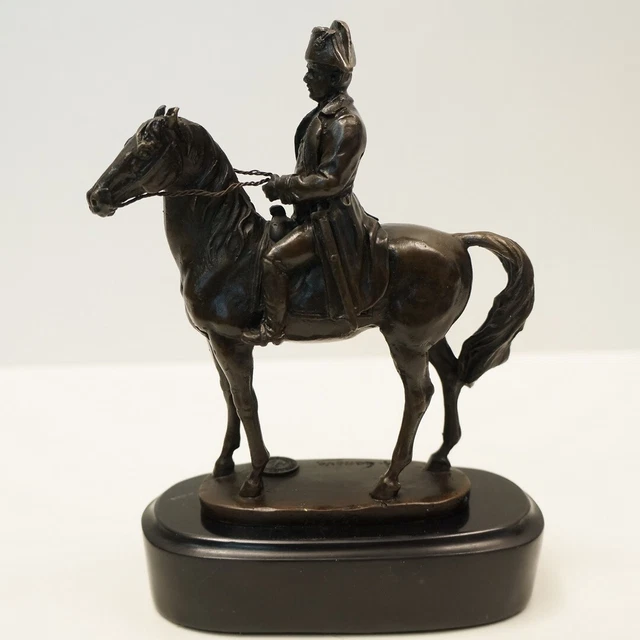 Estatua Caballo Napoleón Frances Estilo Bronce sólido Firmado