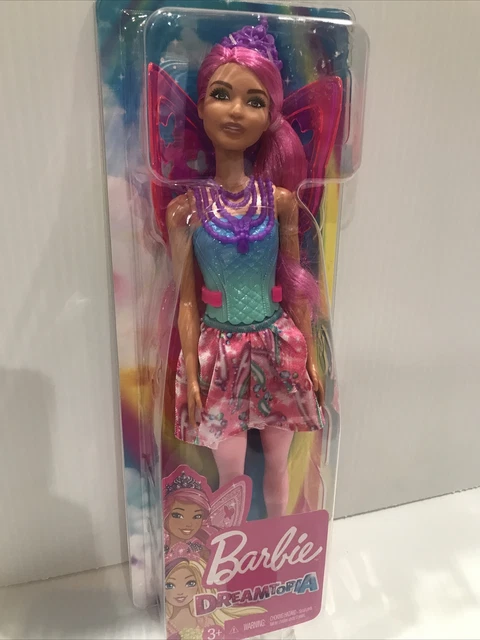 BARBIE DREAMTOPIA FAIRY Doll 12-Inch Pink and Blue Jewel Removable