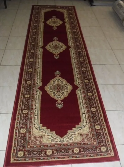 New Red Persian Traditional Floor Hall Hallway Runner Rug 60X230Cm