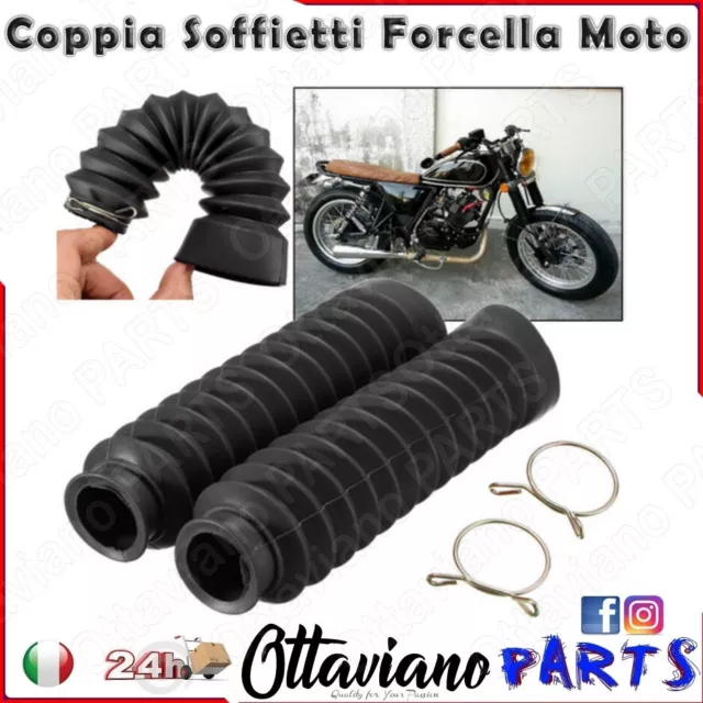 Tappo Soffietto Nero 2pcs Forcella Moto Stivale Soffietto Gomma Resistente H62s