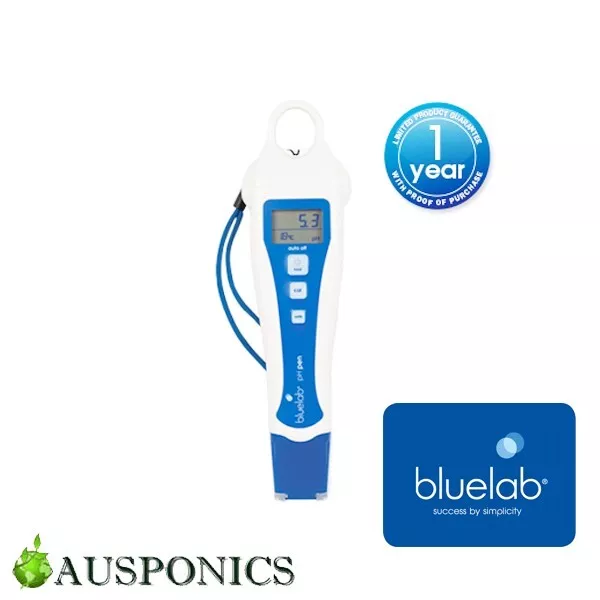 Hydroponics Bluelab PH Pen Meter With Temperature Tester Calibration Blue Lab