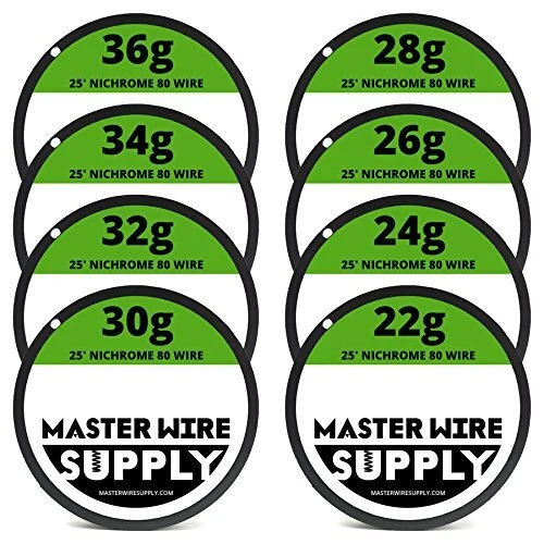 Nichrome 80 Wire Sample Pack 25 each 2224262830323436 Gauge