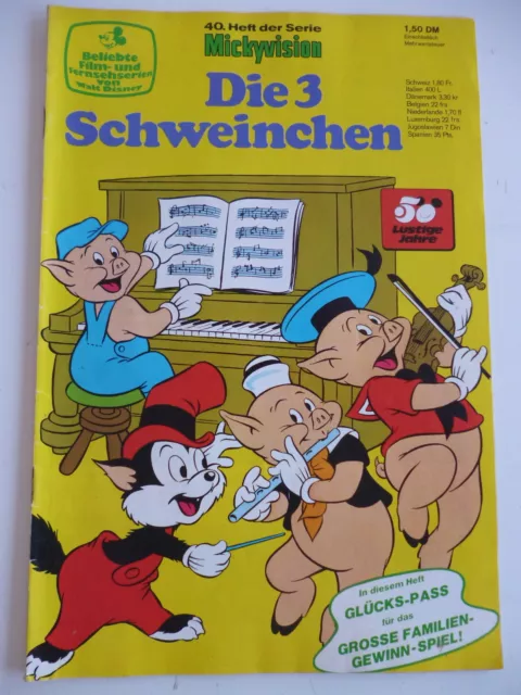 1x Comic Walt Disney - Mickyvision Nr. 40 - Die 3 Schweinchen - Zustand 2