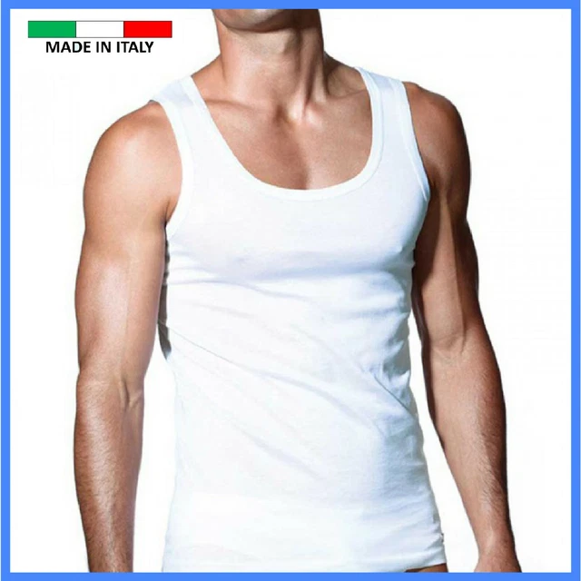 Canottiera Intima da Uomo Spalla Larga Cotone MERCERIZZATO 100% Canotta intimo