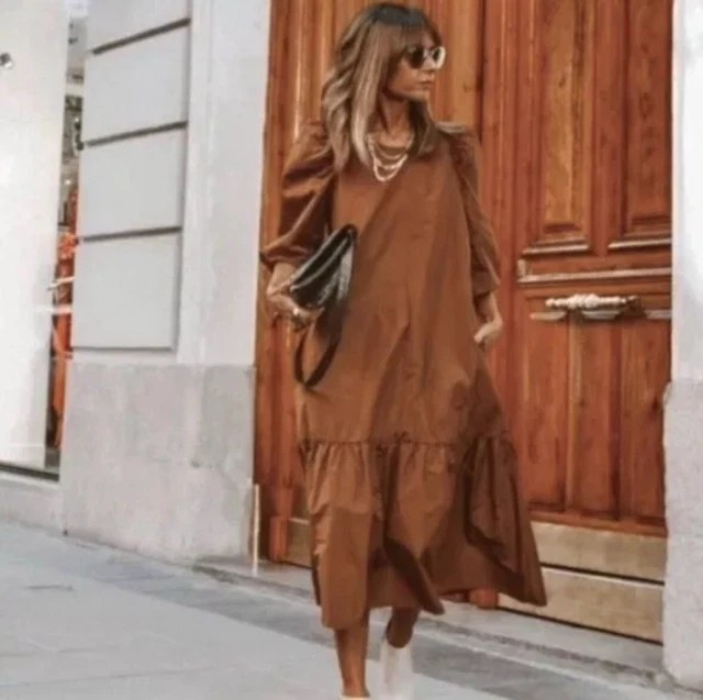 zara brown taffeta dress Brown Polka Dot Wrap Frill Dress – AX Paris main image 0