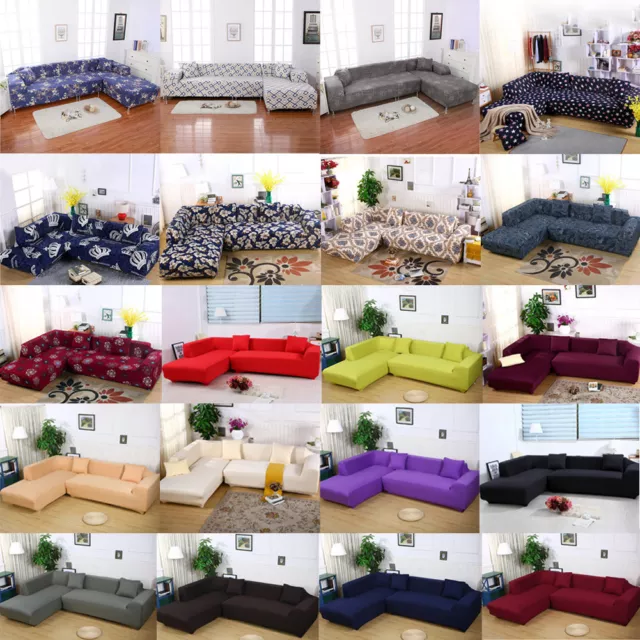 2pcs Stretch Sofa Cover for L Shape Separable Sectional Sofa Couch Protector
