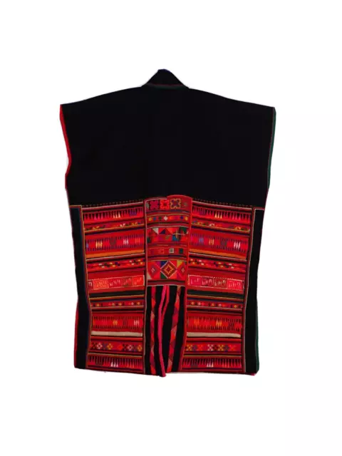 Cappotto camicetta donna ricamo diamante Akha Hill Tribes vintage fine XX secolo ^