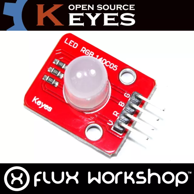 3pcs Keyes 10mm RGB LED MD-157 5V Arduino Raspberry Pi 140C05 5V Flux Workshop