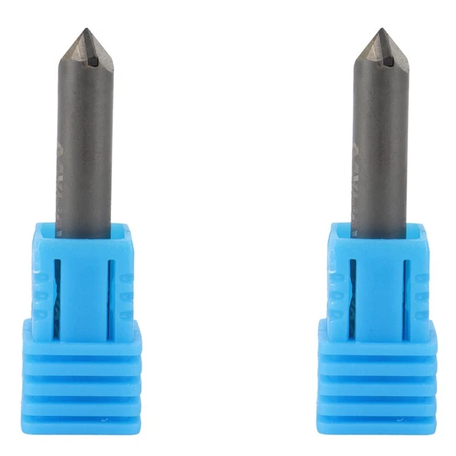 2X PCD Diamond Engraving Bits Engraver CNC Carving Stone Carbide Milling Cu M5T1