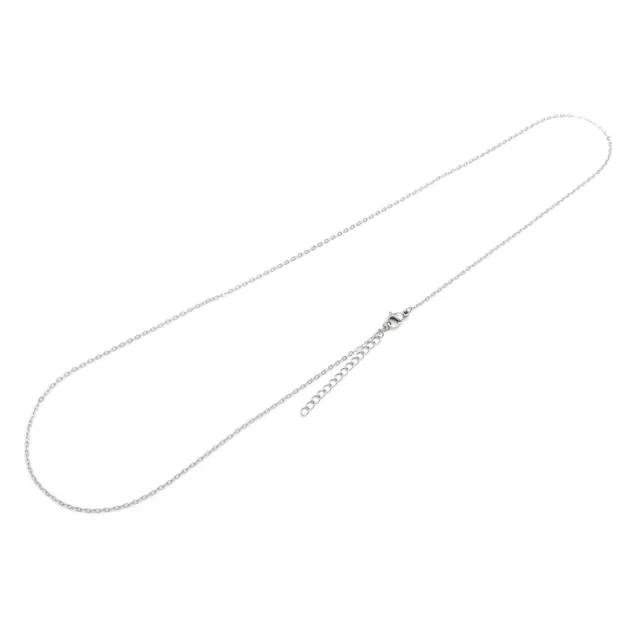 delicada cadena de eslabones de acero inoxidable 304 en color platino 2 x1,6 mm, 60 cm 1 pieza