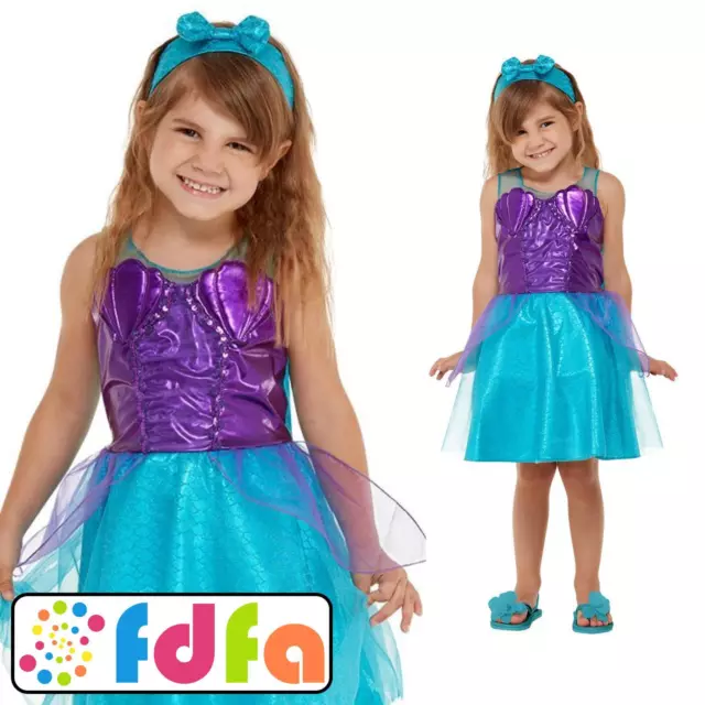 Smiffys Toddler Mermaid Fairytale Kids Childs Fancy Dress Costume