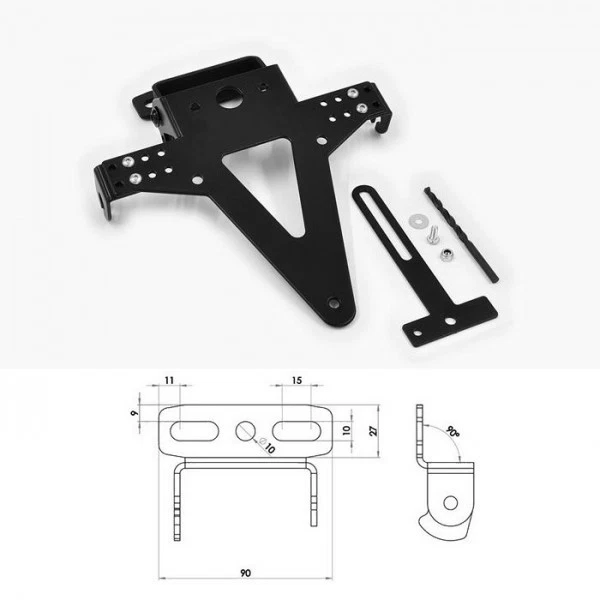 License Plate Holder Heckumbau Universal Type 7 Adjustable Tail Tidy
