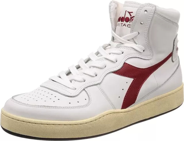 Diadora Heritage MI Basket Used 158569 C7114 bianco-rosso