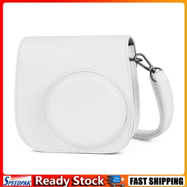 PU Leather Bag Case w/ Adjustable Shoulder Strap for Instax Mini 11 (White)