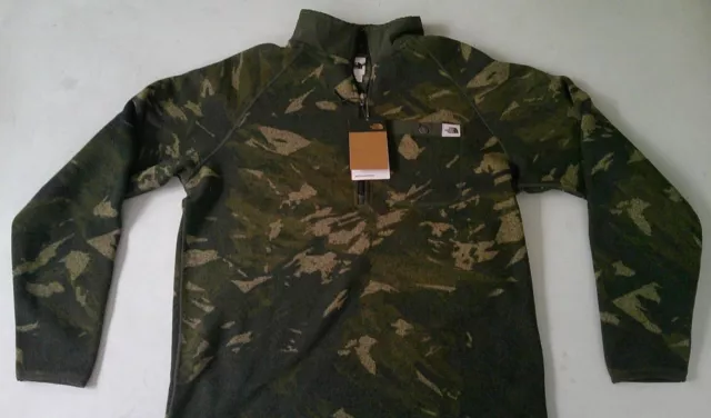 The North Face Print Gordon Lyons 1/4 Zip man camo green jacket  Brand New $95