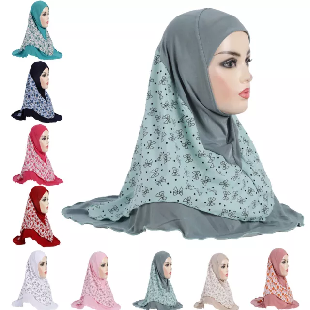 Instant Scarf Hijab Girls Muslim One Piece Turban Headscarf Wrap Pull On Wear