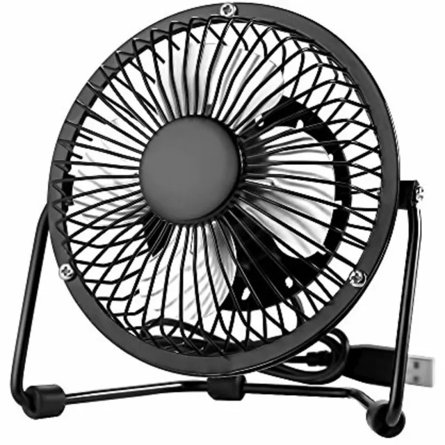 Metal Desk Fan Mini USB in Small Quiet Personal Cooler Portable Table Size UK