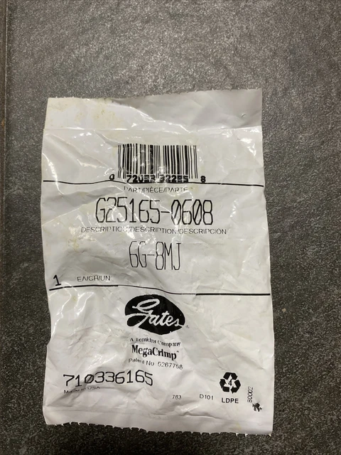Gates, G25165-0608, Hydraulic Mega Crimp Coupling