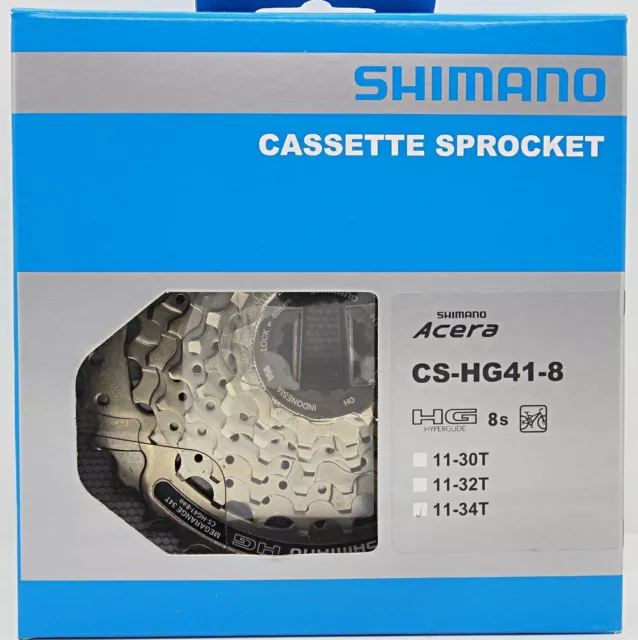 Shimano Acera CS-HG41-8 HYPERGLIDE Cassette 8 Speed 11-34T, New In Box