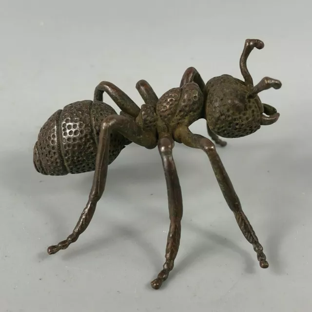 Collectible Old Antique Chinese Handwork Copper Lifelike Ant Move House Statue