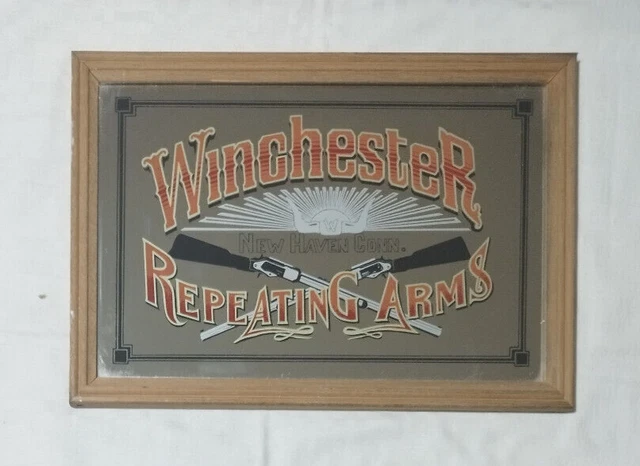 RARE WINCHESTER REPEATING Arms Pub Mirror 33cm x 23cm #F1