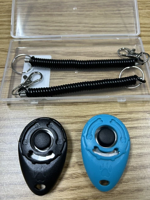 2 Pack Pet Dog Behavioral Training Clicker With Wrist Strap Lightweight Durable