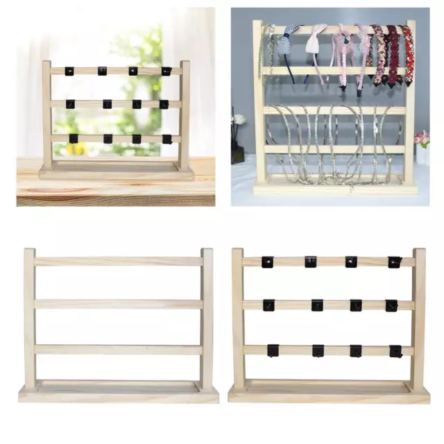 Support d'organisateur de bijoux en bois présentoir à 3 niveaux pour vitrine