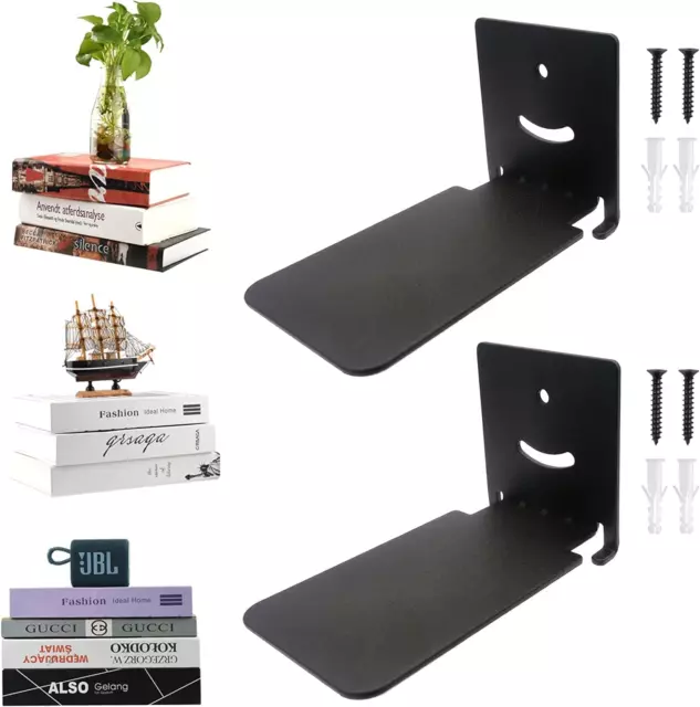 Invisible Floating Bookshelves Wall Mounted, Heavy-Duty Book Organizers, Iron Wa