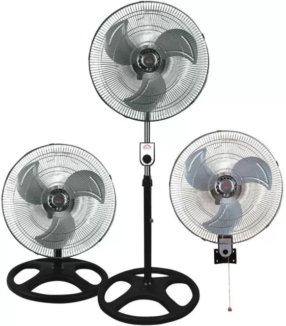 Ventilatore 3 In 1 Dcg Codice Ve1695 A Piantana Da Tavolo A Parete Codice 90 W