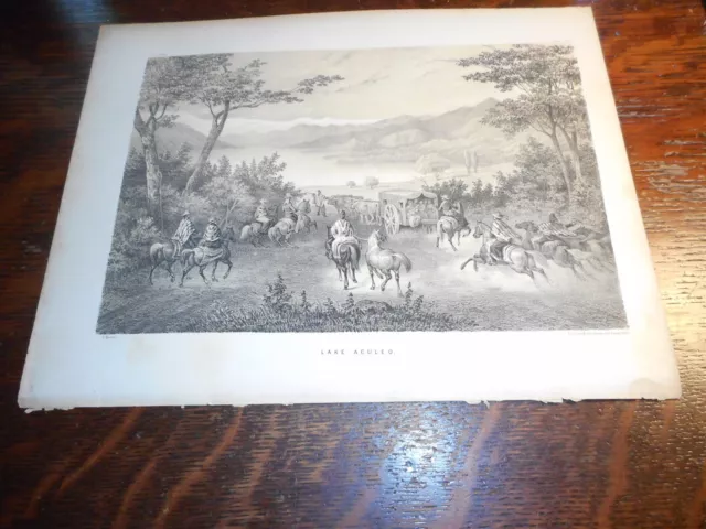 Lake Aculeo US Navy Astronomical Expedition Lithograph Circa 1800's