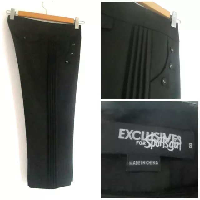 Sportsgirl Exclusives sz 8 Black Wool Blend Crop Pants