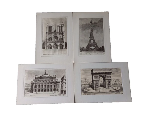 Paris Postcard Set 9 Individual Cards (Postcards) Photo Motifs Eiffel Tower, Sacre Coeur, Montmatre, Louvre, Notre Dame, Arc De Triomphe - Photos/Pictures/Souvenirs From France