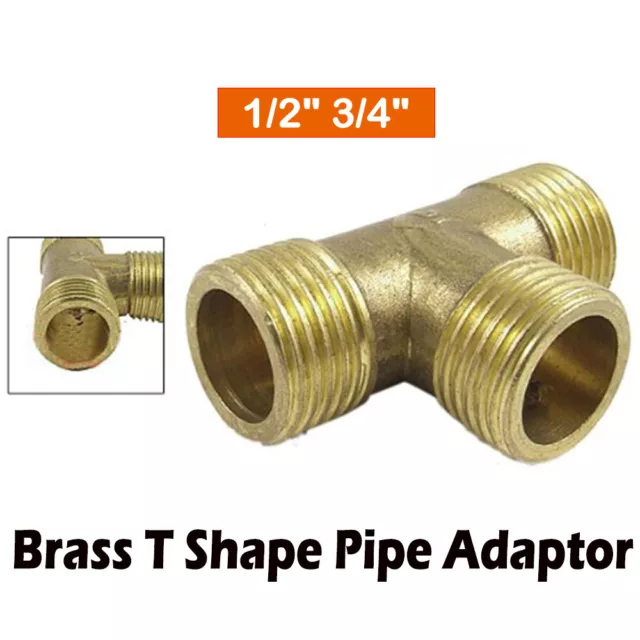 Tee 3 Way T Shaped BSP Equal Female Thread Brass Connector Pipe Fittings Adapter