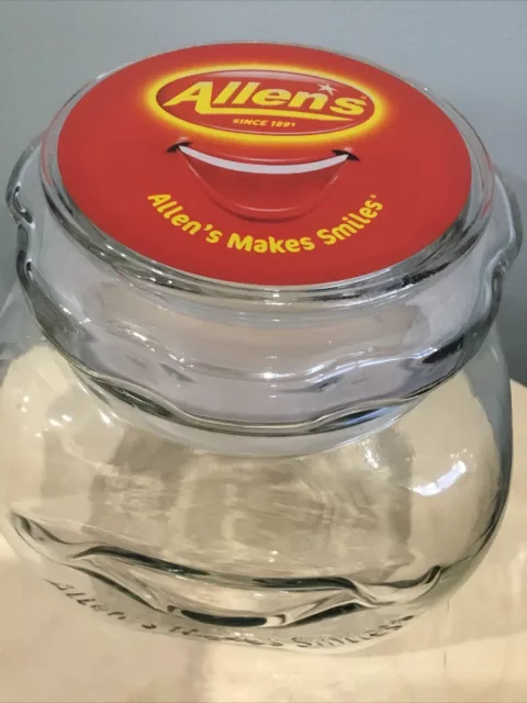 Retro / Vintage Limited Edition Allen’s Glass Lolly Jar  Allen’s Makes Smiles