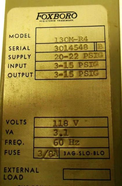 Contrôleur Pneumatique Foxboro Modèle 130M-R4 Allant De 0-500 2