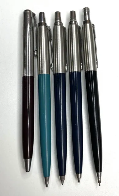 Vintage Parker Lot of 4 Pens 1 Mechanical Pencil Black Blue Teal Maroon